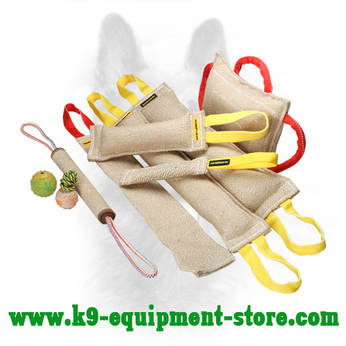 Canine Jute Training Set with Bite Tugs Bonus Toys and Roll