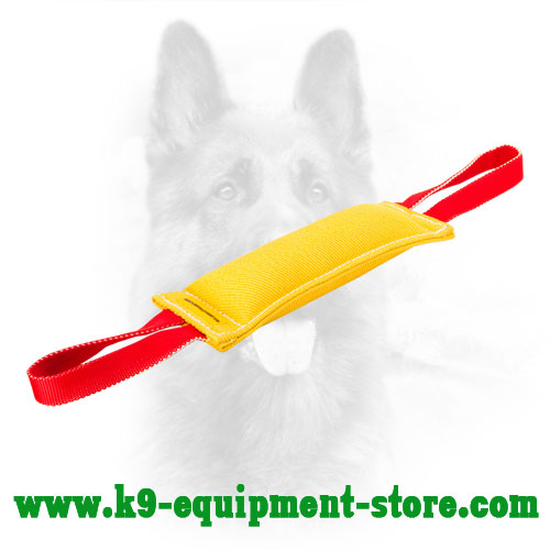 French Linen K9 Bite Tug with 2 Strong Handles