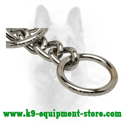 Attachment Ring of Steel Chrome Plated Canine Collar