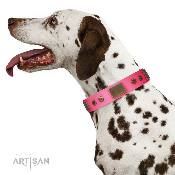 Adjustable full grain leather collar for your lovely dog