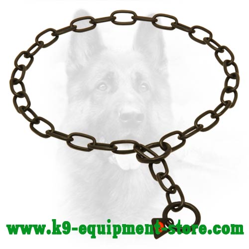 K9 Choke Fur Saver Collar Made of Black Stainless Steel Canine Choke Fur Saver Collar Made of Black Stainless Steel