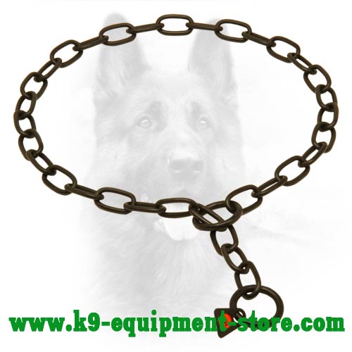 Canine Choke Fur Saver Collar Made of Black Stainless Steel