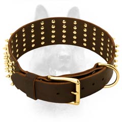 K9 Dog Collar Leather Riveted for Additional Durability