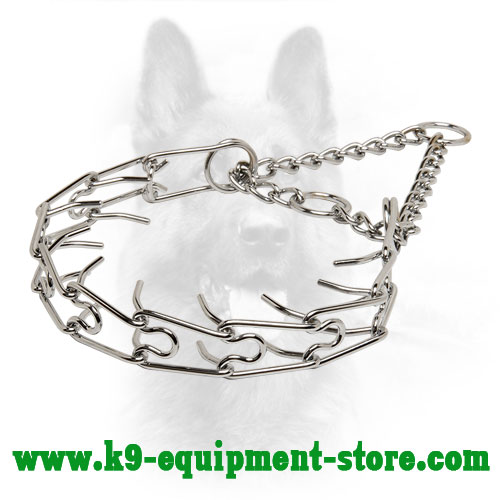 K9 Chrome Plated Pinch Collar for Obedience Training