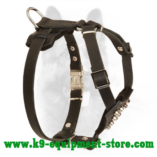 Small Canine Leather Harness Easy-to-put On and Off