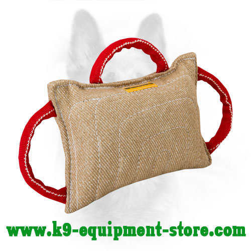 Durable Jute Dog Bite Pillow with Three Handles