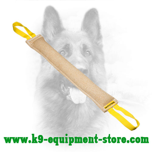 Jute Dog Bite Tug Toys with 2 Handles Durable for K9 Dog Training Chewing 
