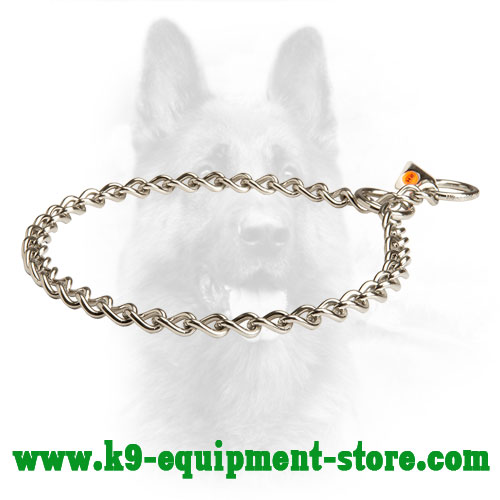 Stainless Steel K9 Choke Fur Saver Collar - 1/9 inch (3.0 mm) link diameter
