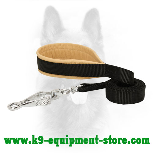 Police Dog Leash Nylon with Nappa Padded Handle