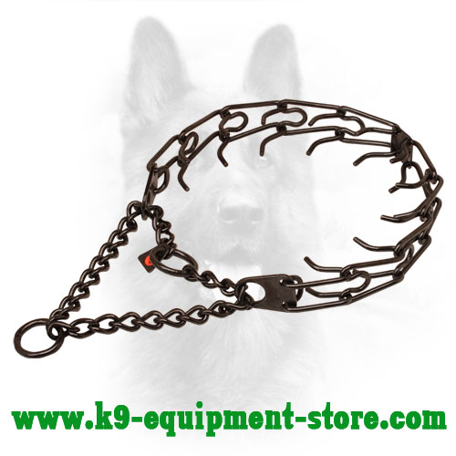 Black Pinch Dog Collar Made of Stainless Steel