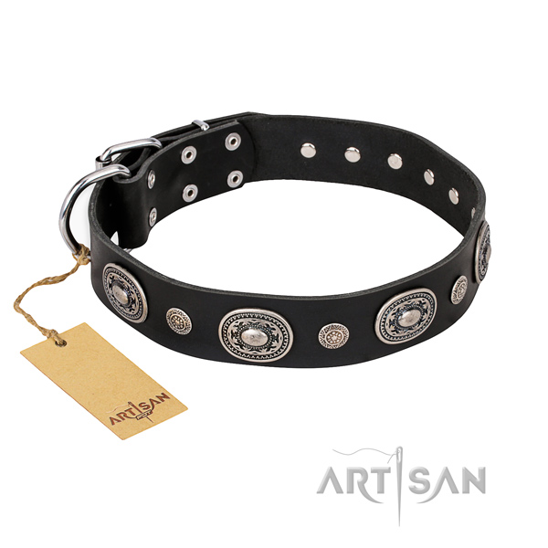 Flexible full grain natural leather collar created for your canine