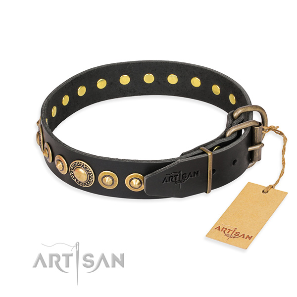 High quality full grain leather collar made for your canine