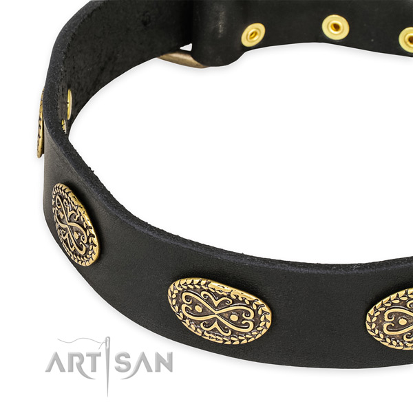 Amazing full grain genuine leather collar for your beautiful canine