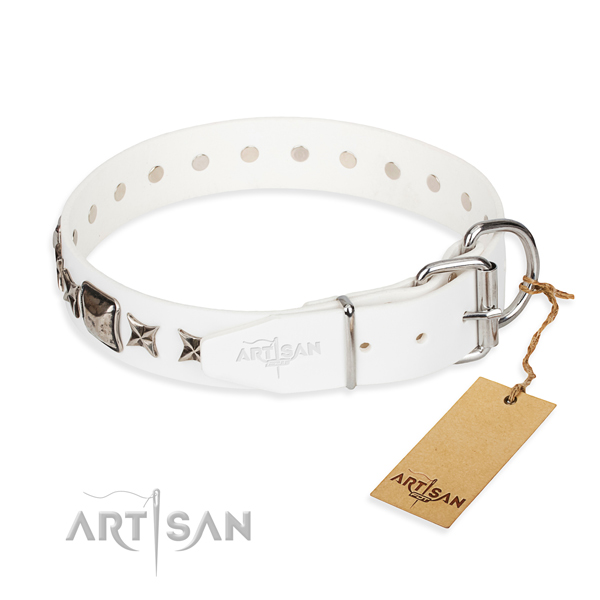 Best quality embellished dog collar of full grain genuine leather