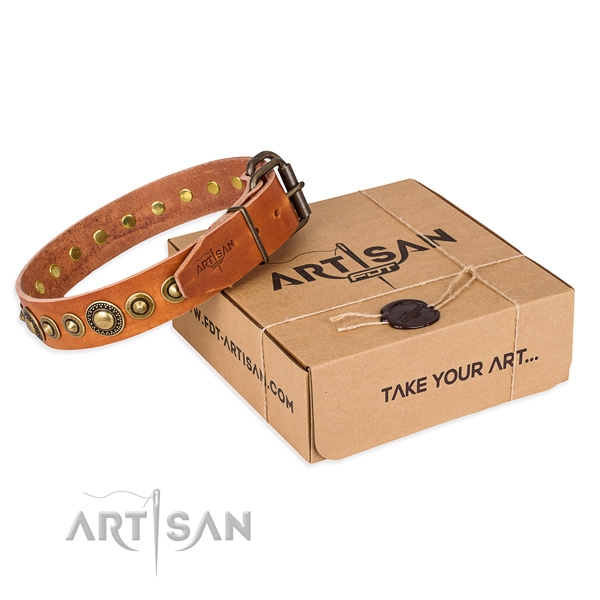 High quality leather dog collar handmade for handy use