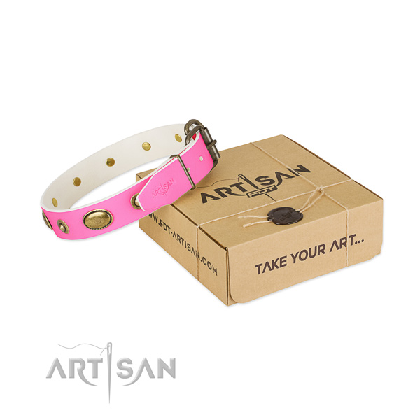 Handcrafted leather collar for your attractive pet
