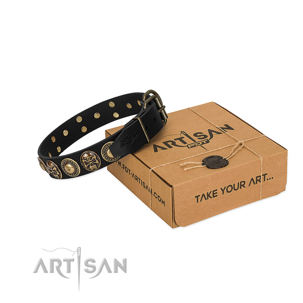 Strong hardware on dog collar for easy wearing