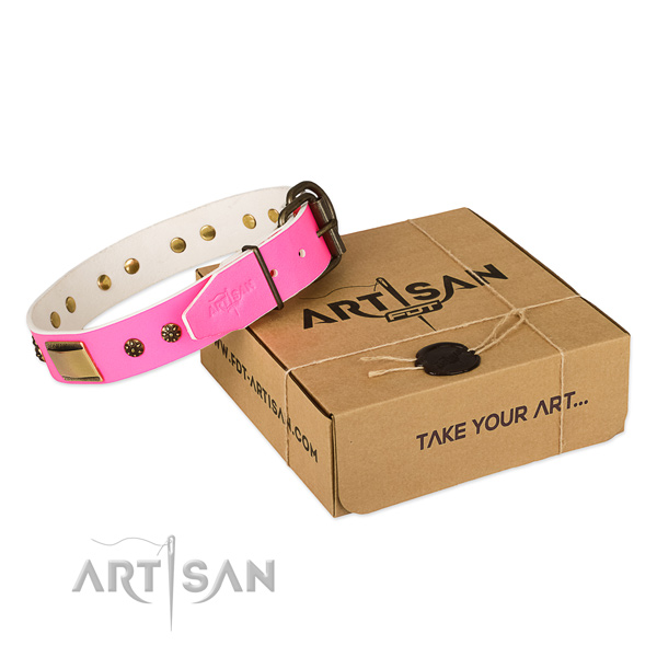 Adjustable leather collar for your handsome four-legged friend