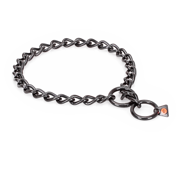 Training canine choke collar produced from strong stainless steel