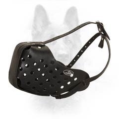 K9 Leather Strict Nose Padded Muzzle For Agitation  Training