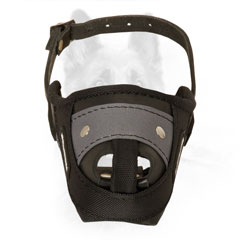 Canine Nylon and Leather Muzzle for Easy Dog Breathing