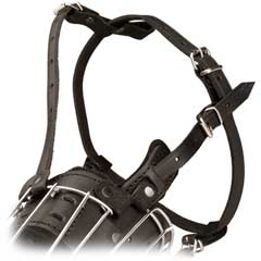 No Problem Easy Worn Leather+Steel K9 Dogs Muzzle