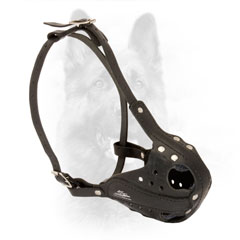 K9 Leather Dog Muzzle Agitation Training