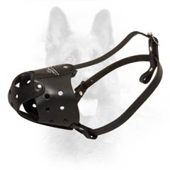 K9 Dogs Leather Muzzle Biting Impossible