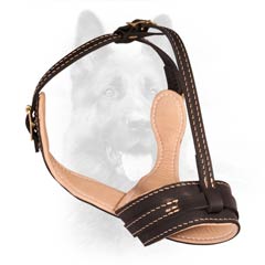 New-Age No Barking Handmade Leather K9 Dog Muzzle