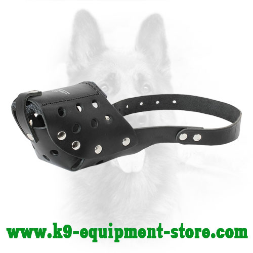 Leather Muzzle for Canine Effective Attack Training