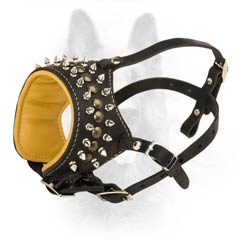 Free Breathing Spiked and Studded Canine Dogs Muzzle
